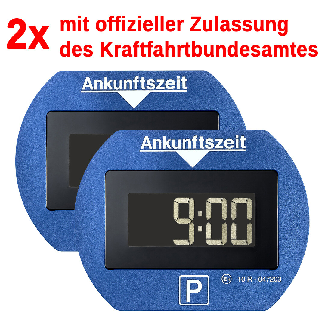 2x PARK LITE ELEKTRONISCHE PARKSCHEIBE DIGITALE PARKUHR BLAU ZULASSUNG - 2 Stück