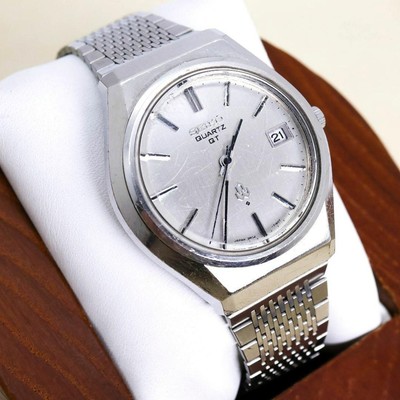 セイコー38クオーツ　3802-7110 デベソ　クオーツ稼働品 Seiko 3802-7110 Analog Quartz Men Operating Qt ​​Watch Date