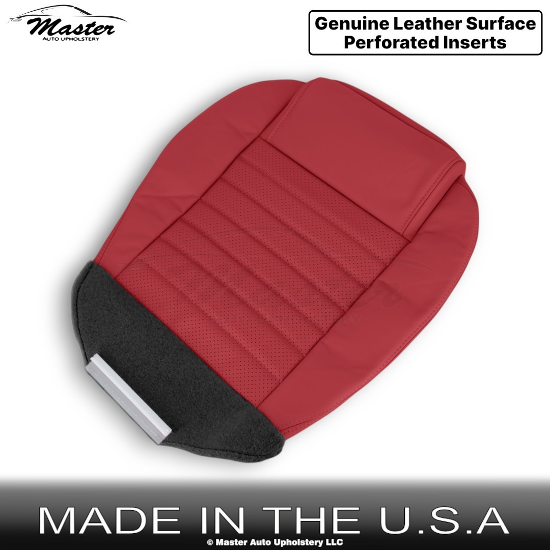 2005-2009 For Ford Mustang GT Genuine Leather Perf. Driver Bottom Seat Cover Red