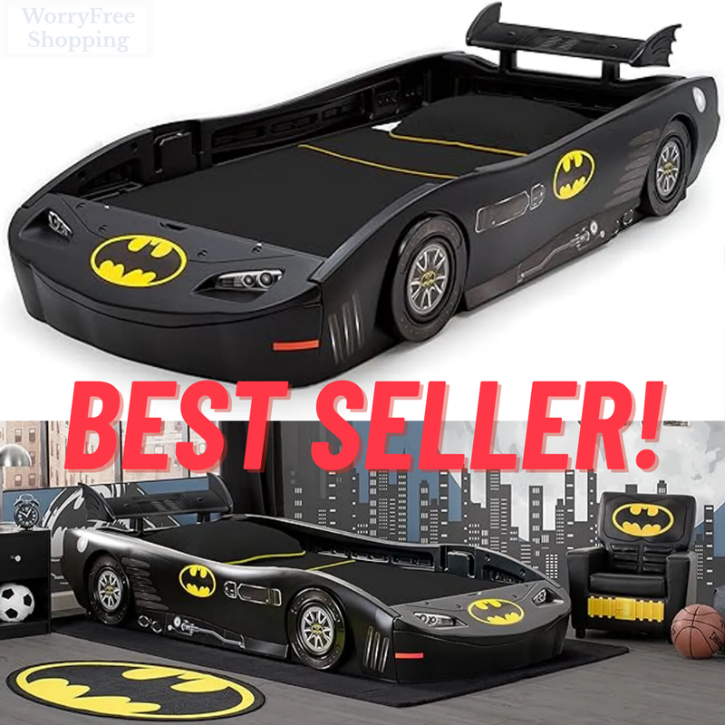For Boys, Twin Size Batman Batmobile Car Kids Bedroom Furniture Home