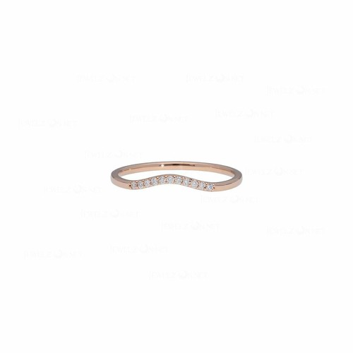 Pre-owned J.o.n 14k Gold Genuine Diamond 0.05 Ct. Chevron Ring Jewelry Size-3 To 8 Us In White