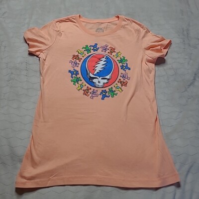 Grateful Dead Dancing Bears Pink Band Shirt Ladies' Large Juniors L 2019
