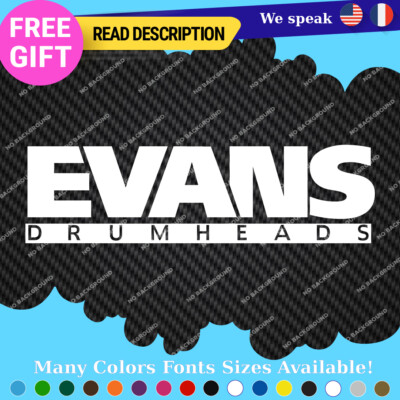 Fits Evans Decals Stickers Vinyl Drumheads Bass Drum Cymbals Music