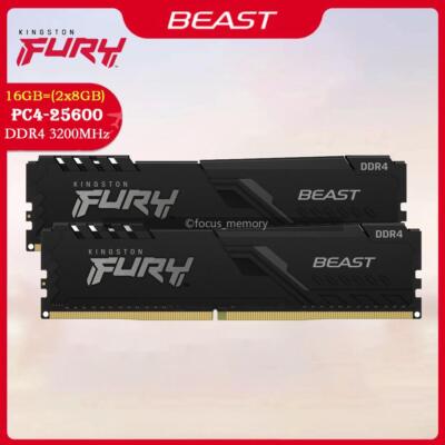 Kingston Fury Beast 16 GB (2x8GB) DDR4 3200 PC4-25600 288pin Desktop DIMM Memory
