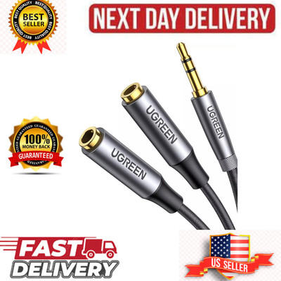 UGREEN Headphone Splitter 3.5mm Aux Splitter 2 Female To 1 Male Audio Y Splitter