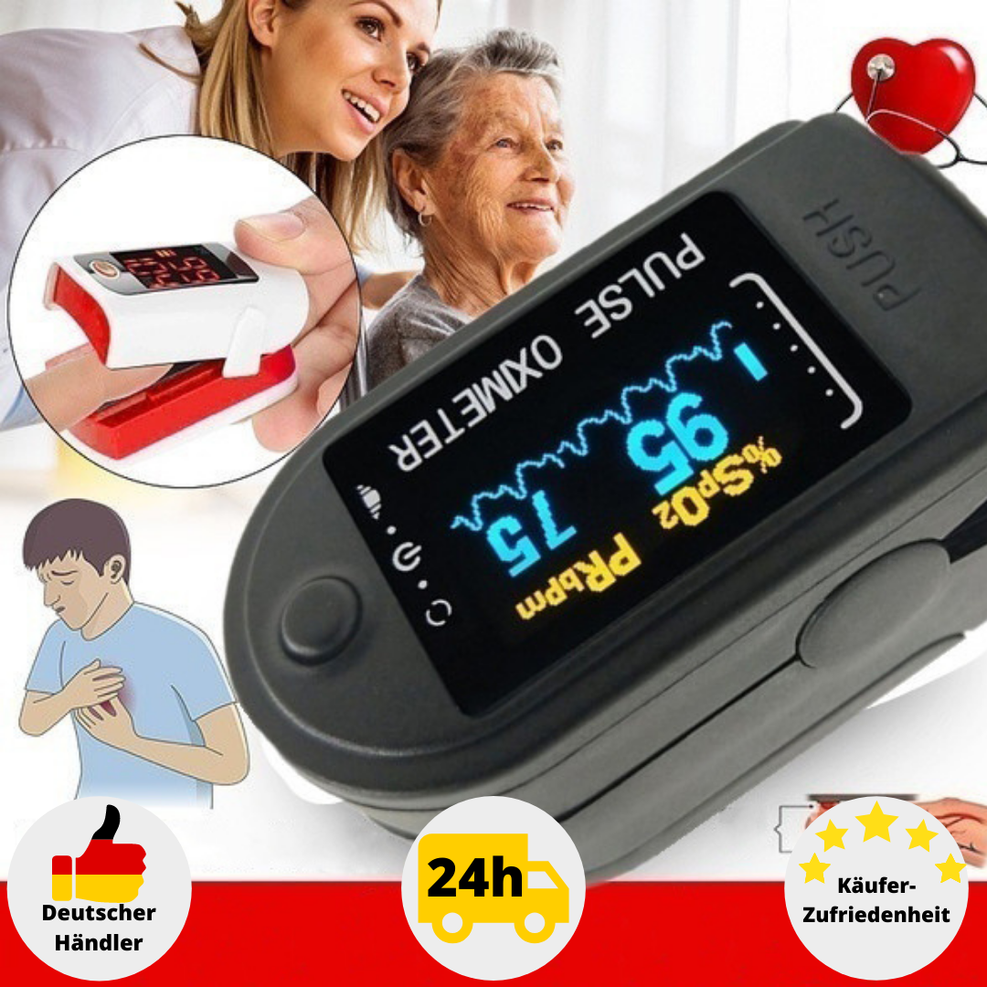 Finger Pulsoxymeter SPO2 OLED Puls Oximeter Monitor Sauerstoff Messgerät Blut 