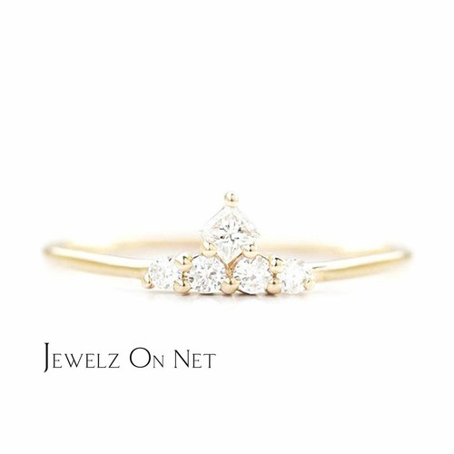 Pre-owned J.o.n 14k Gold Genuine Round And Princess Cut Diamond Wedding Ring Fine Jewlery In Yellow