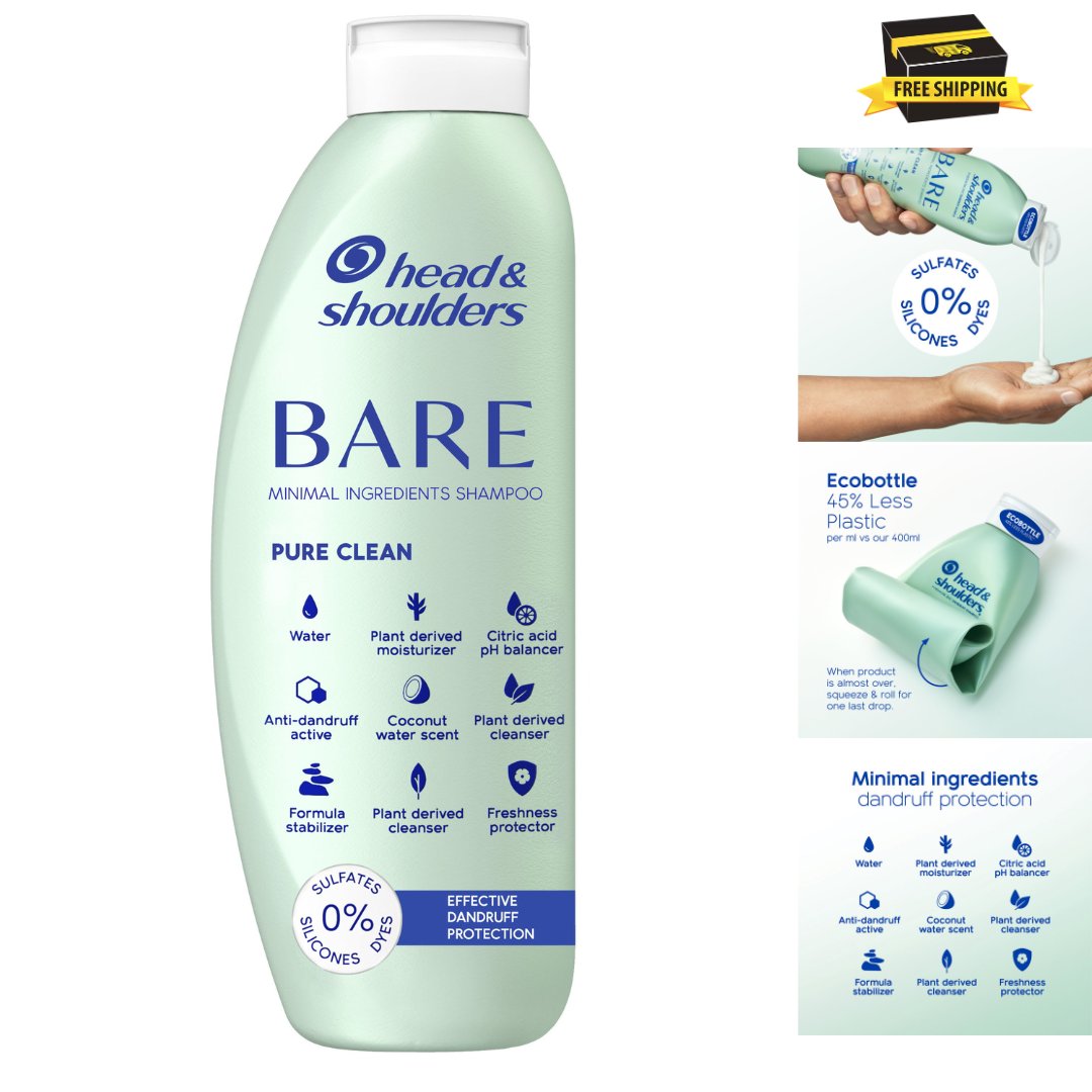 Head & Shoulders BARE Pure Clean Dandruff Shampoo, Anti-Dandruff, 13.5 oz