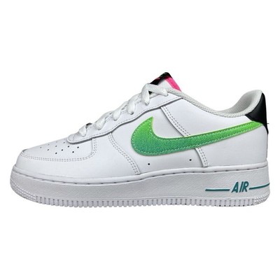 Nike Air Force 1 LV8 1 White/Green Strike-Aquamarine для больших детей (DJ5154 100) -