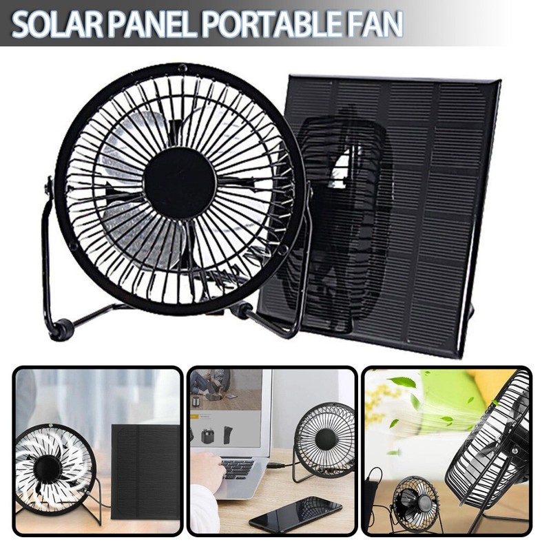 Solar Powered Fan Pet&Dog Chicken House Cool Portable Mini Ventilator Greenhouse