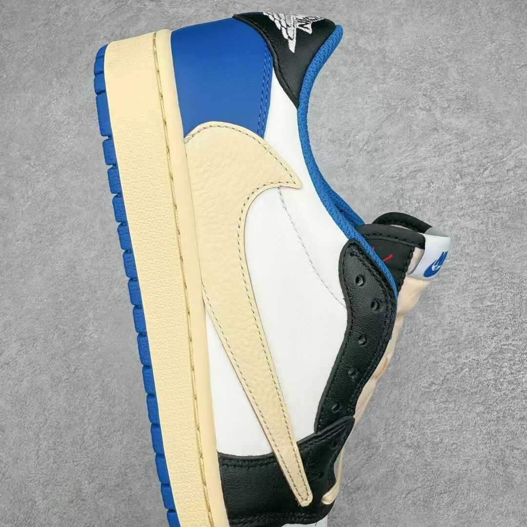 Pre-owned Nike Travis Scott Fragment X Fragment Design X Air Jorden Aj1 Low Og Sp In White