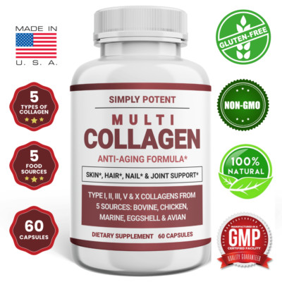 Multi Collagen 1200MG - Supports Skin, Hair, Nails & Joint Health | 60 Capsules