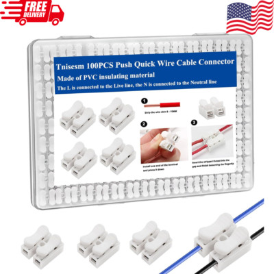 Push Quick Wire Cable Connector,White Wiring Terminal ,100Pcs