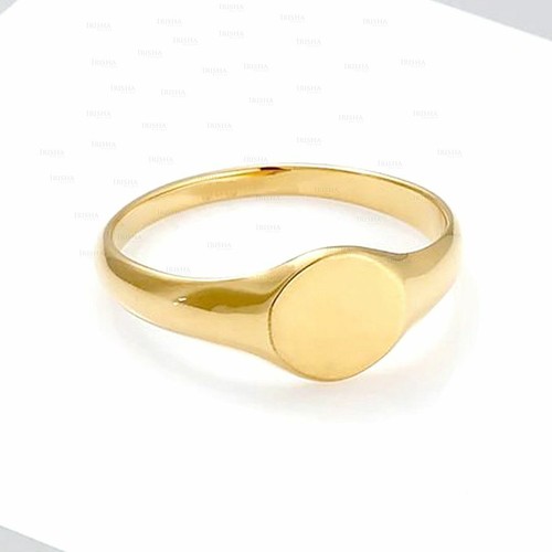 Pre-owned Irisha Designs 14k Solid Gold Royal Signet Personalized Engraving Ring Fine Jewelry