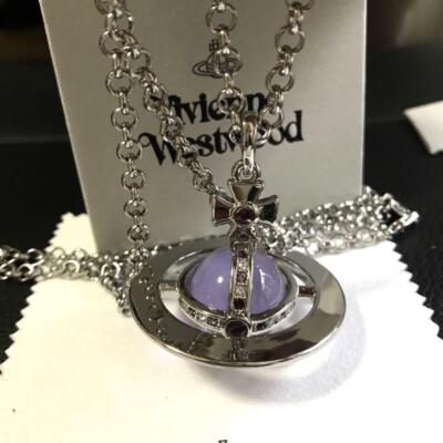 アクセサリー NEW SMALL ORB PENDANT DARK INDIGO New Tiny Orb Pendant Necklace in Ruthenium | Vivienne Westwood®
