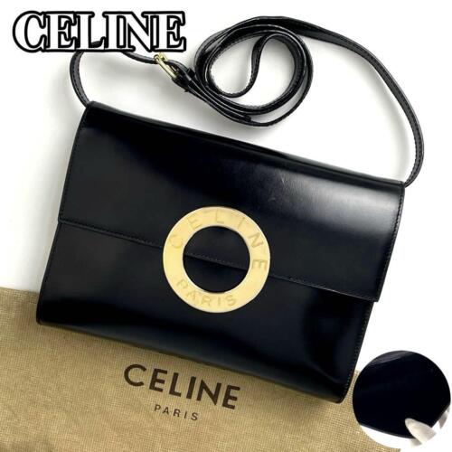 CELINE Vintage Shoulder Bag Crossbody 2way Circle Logo CELINE Vintage Shoulder Bag Crossbody 2way Circle Logo