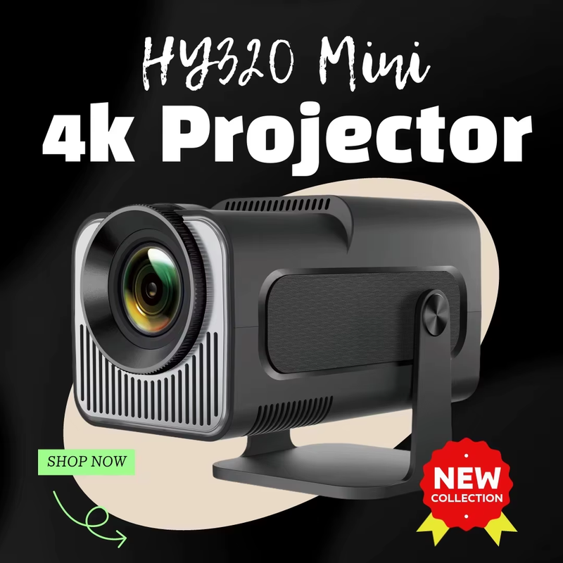 HY320 Mini Android 11 4K Projector 720P 300ANSI Wifi6 BT5.0 Ultra Short Focus 18