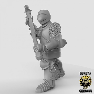 Impression 3D figurines jeux de rôle D&D, Saga, 9th Age,Knight with hammer 