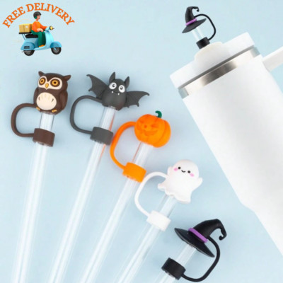 5x Thanksgiving Straw Cover 10mm Silicone Toppers for Stanley 30/40 Oz Tumblers