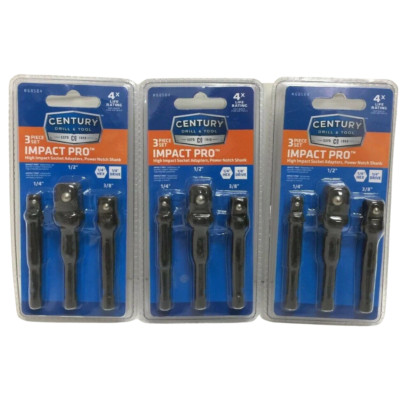 CENTURY DRILL & TOOL 68584  3 pc Impact Pro Socket Adapter Pack of 3