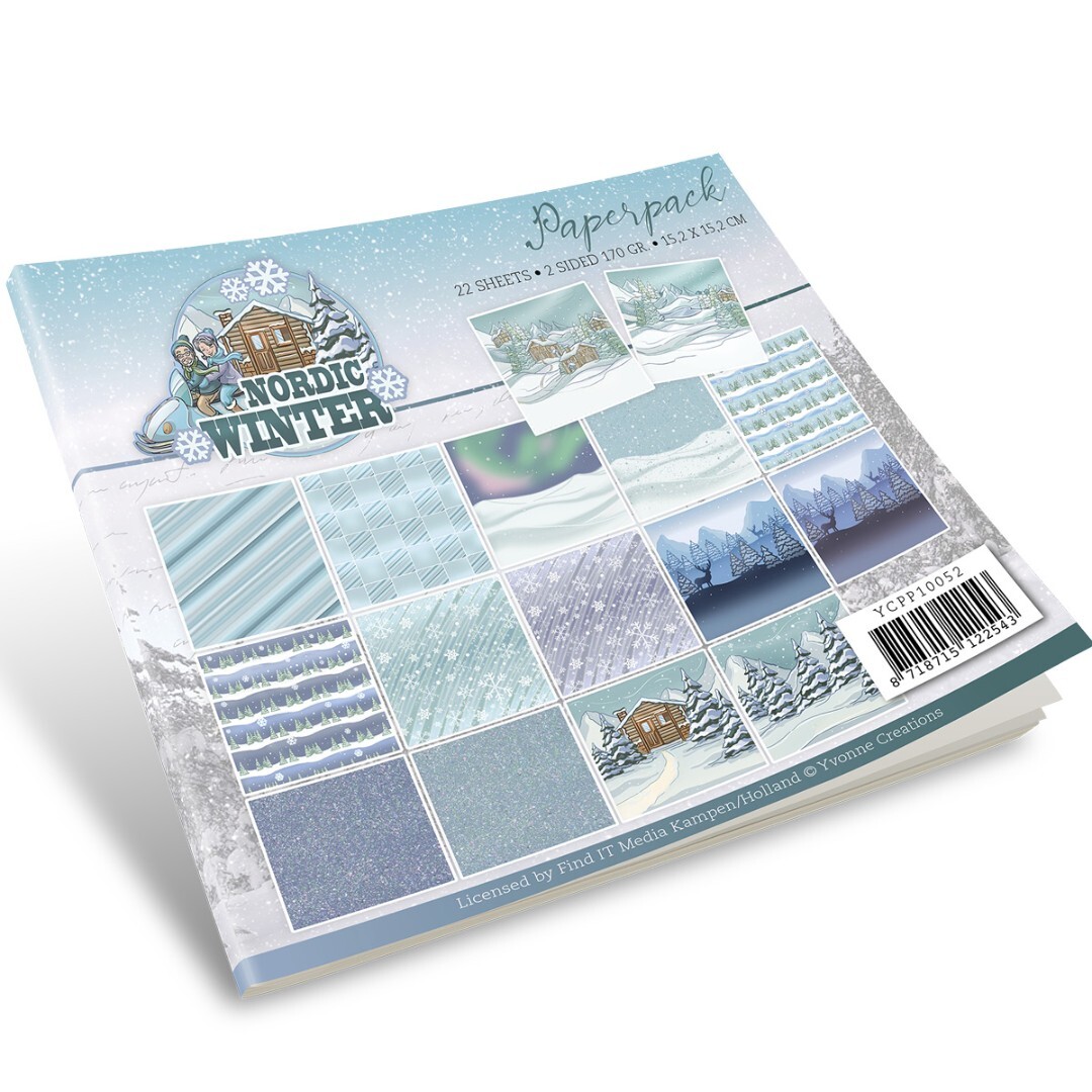 Paperpack - 15,2 x 15,2cm - Yvonne Creations - Funky Nanna – Nordic Winter – 170