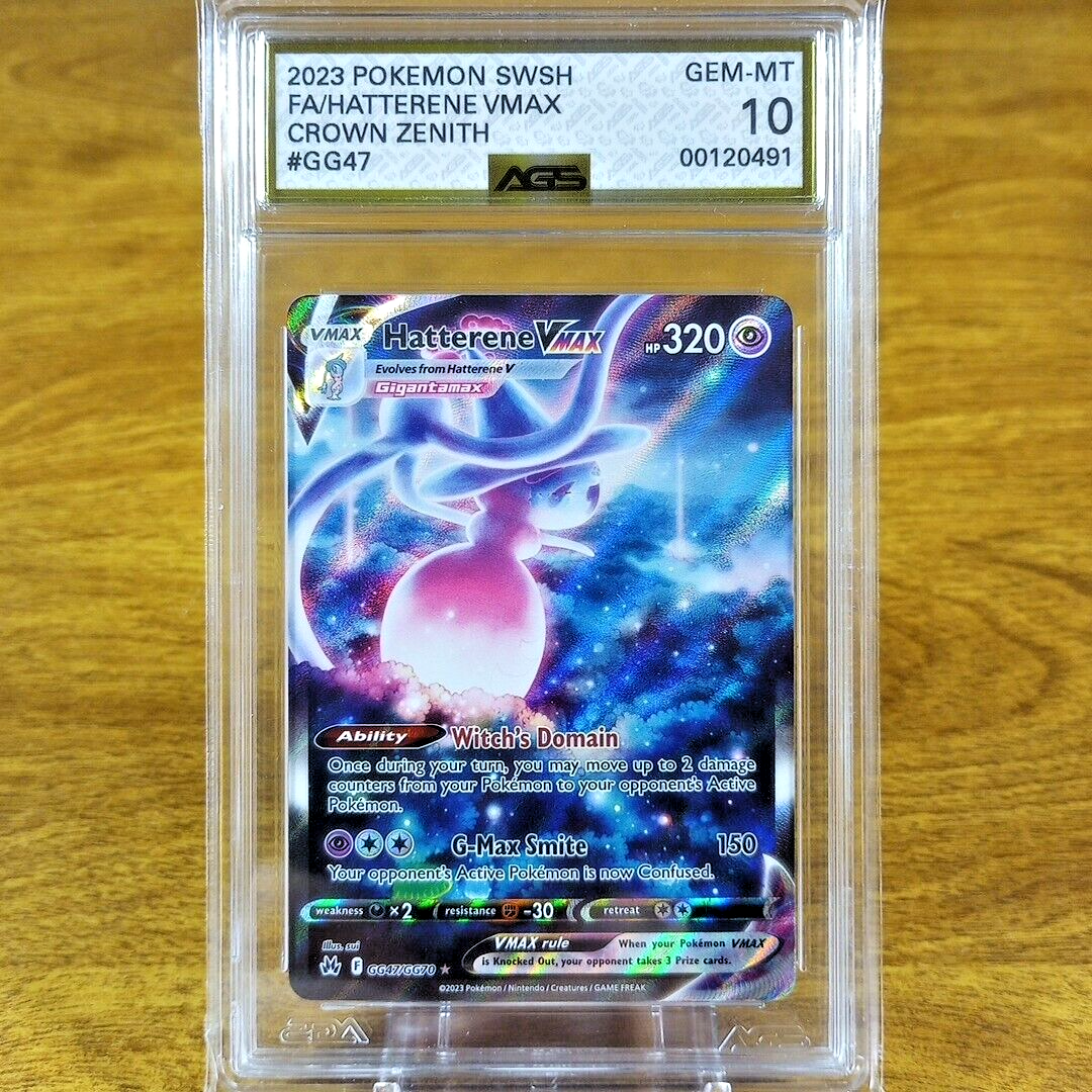 Pokemon SWSH Crown Zenith Hatterene VMAX GG47/GG70 AGS Gem