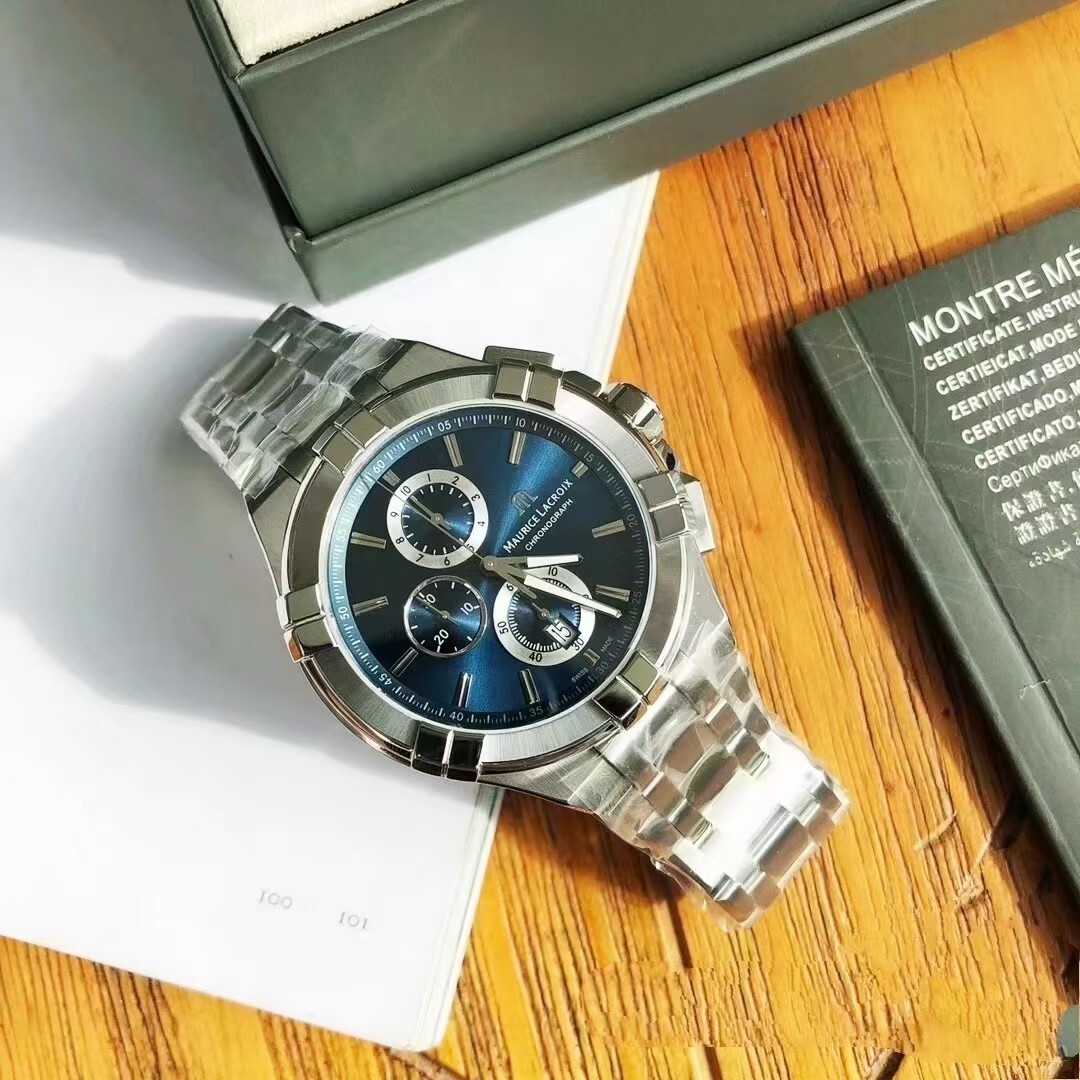 Pre-owned Maurice Lacroix Aikon Watch Blue Face Ai1018-ss002-430-1 Brand