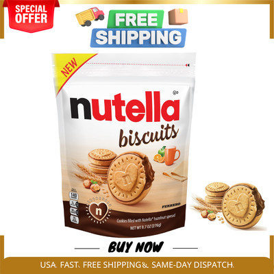 Nutella Biscuits Cookies filled with Nutella Hazelnut Spread, 9.7 OZ