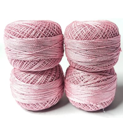 Metallic Crochet Thread Cotton Dori Balls Knitting Weaving Embroidery Set of 4