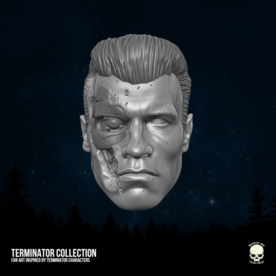 Arnold Schwarzenegger Terminator v3 battle damage custom head for action figures