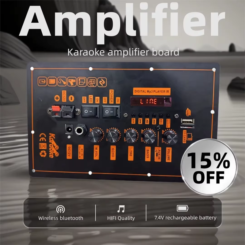 7.4V 12V Amplifier Board 40W Speaker Amplifier Support Bluetooth AUX Recording H