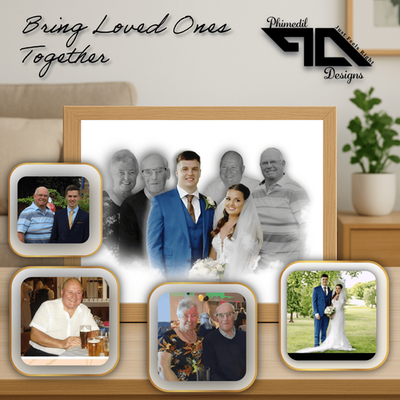Personalised Memorial Photo Merge – Family Photo Restoration & Keepsake Portrait
