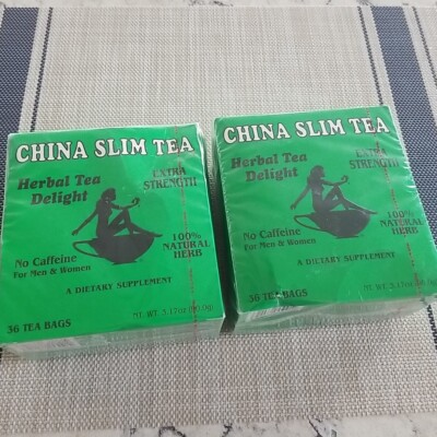 2 China Slim Tea Extra Strength Herbal Delight Diet Caffeine Free Natural NEW
