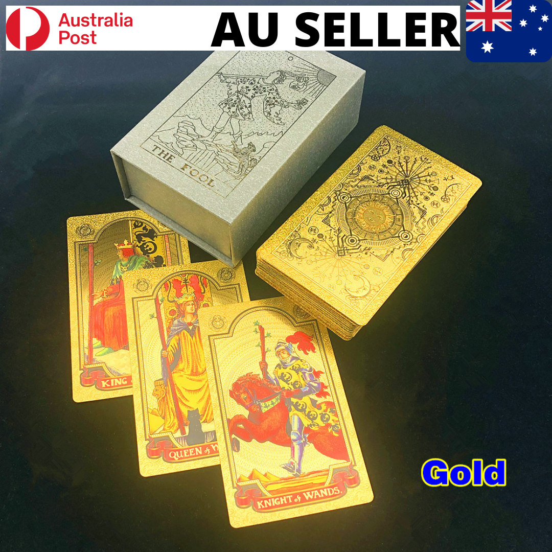 Premium Gold Tarot Card Deck - 78 PCS - Boxed Set - AU Stock