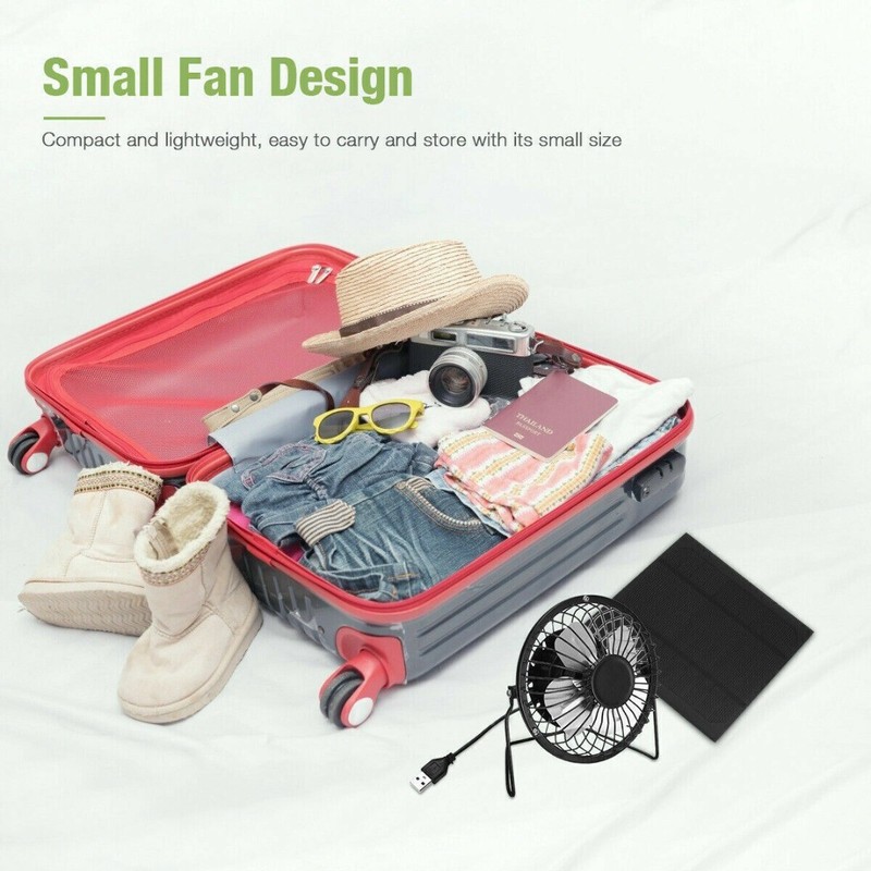 Solar Powered Fan Portable Mini Ventilator Greenhouse Pet&Dog Chicken House Cool