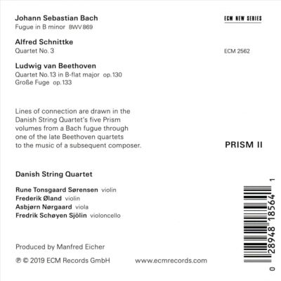 DANISH STRING QUARTET PRISM II: BEETHOVEN, SCHNITTKE, BACH NEW CD