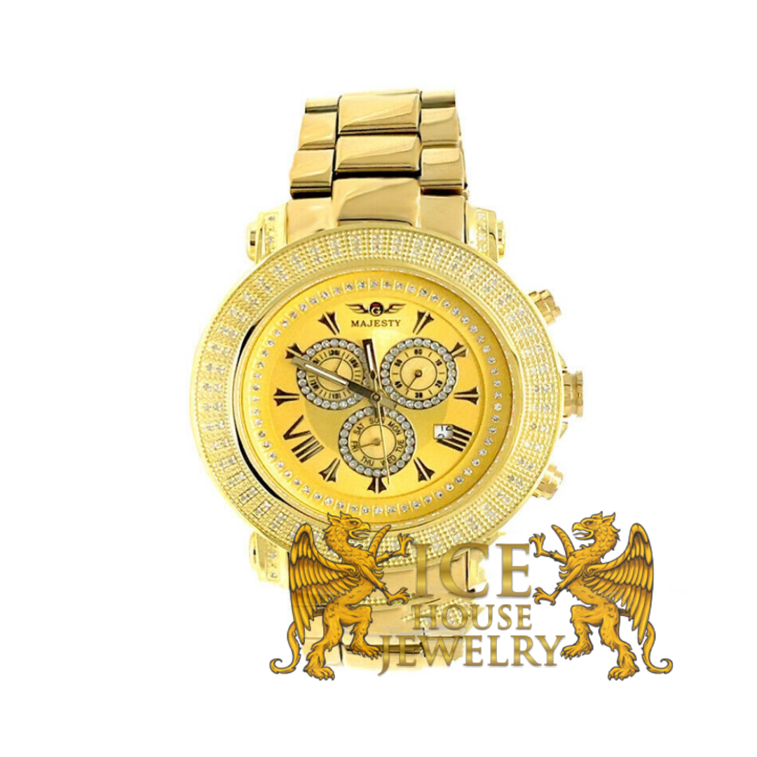 Pre-owned Icehousejewelry Icy Joe Rodeo Techno Grill Diamond Watch 48mm Crushed Illusion Dial 1.08ct
