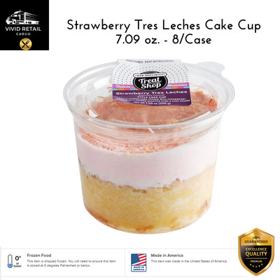 Our Specialty Treat Shop Strawberry Tres Leches Cake Cup 7.09 oz. - 8/Case