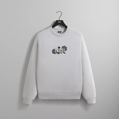 Size L / Large - KITH Floral Lace Nelson Crewneck - Light Heather Grey
