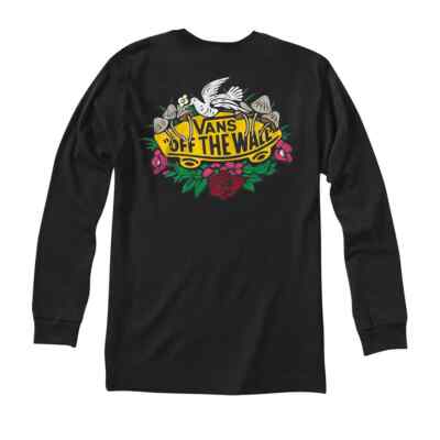 

Футболка с длинным рукавом Vans Overgrown OTW (черная) с рисунком, Черный
