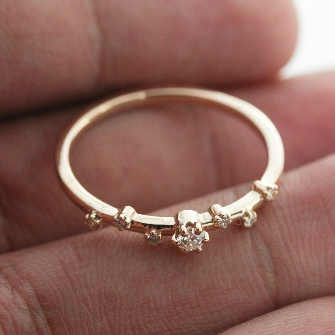 Pre-owned J.o.n 14k Gold Genuine Diamond Engagement Ring Band Size-3-8 Us Fine Jewelry In White