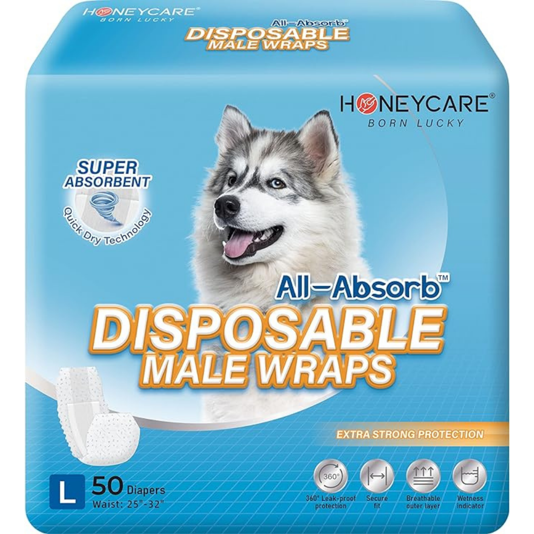 50 Pack Waist Disposable Dog Diapers Male Wraps Belly Bands Pet Soft All Sizes