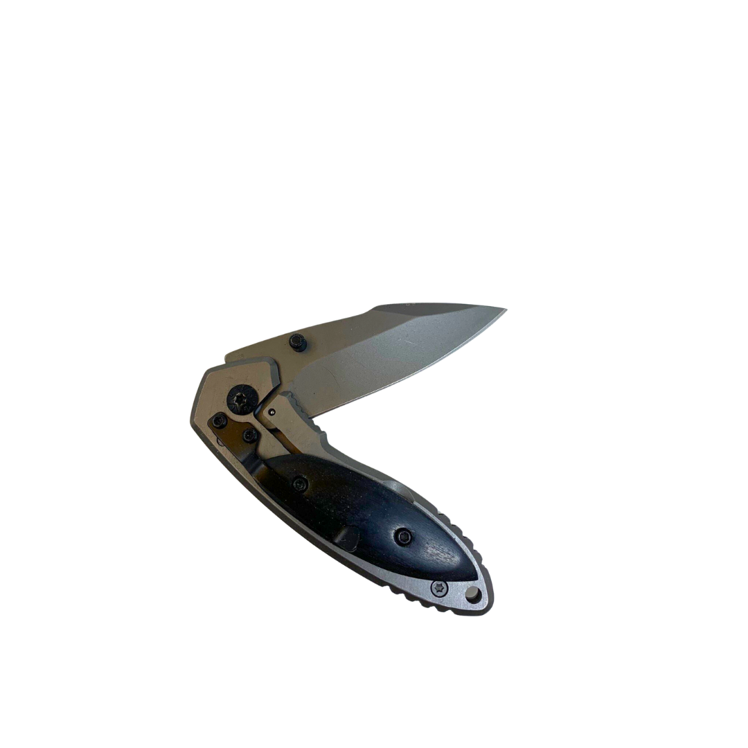 Folding Utility Pocket Knife With Lock blade Titanium plated