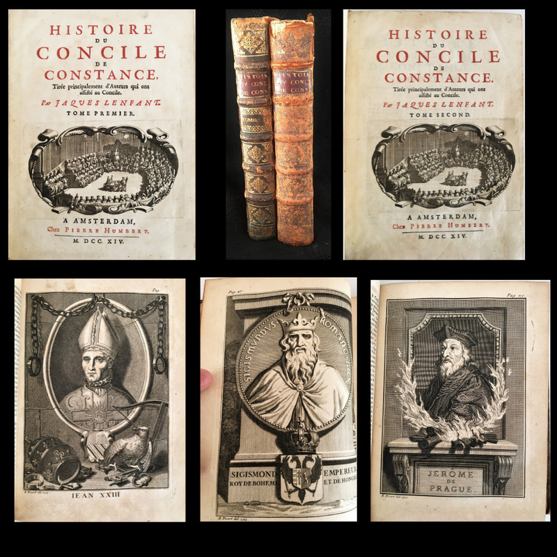 Lenfant - Histoire Du Concile De Constance Chez Humbert- 2 Tomes Cuir - Eo  1714