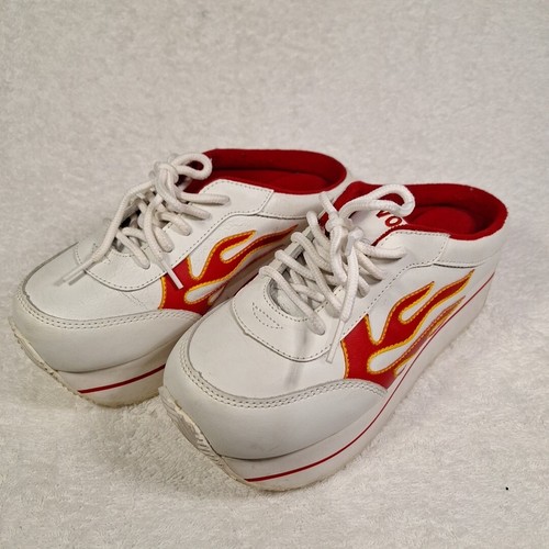 Vintage Volatile Flame Platform Leather Sneakers Chunky