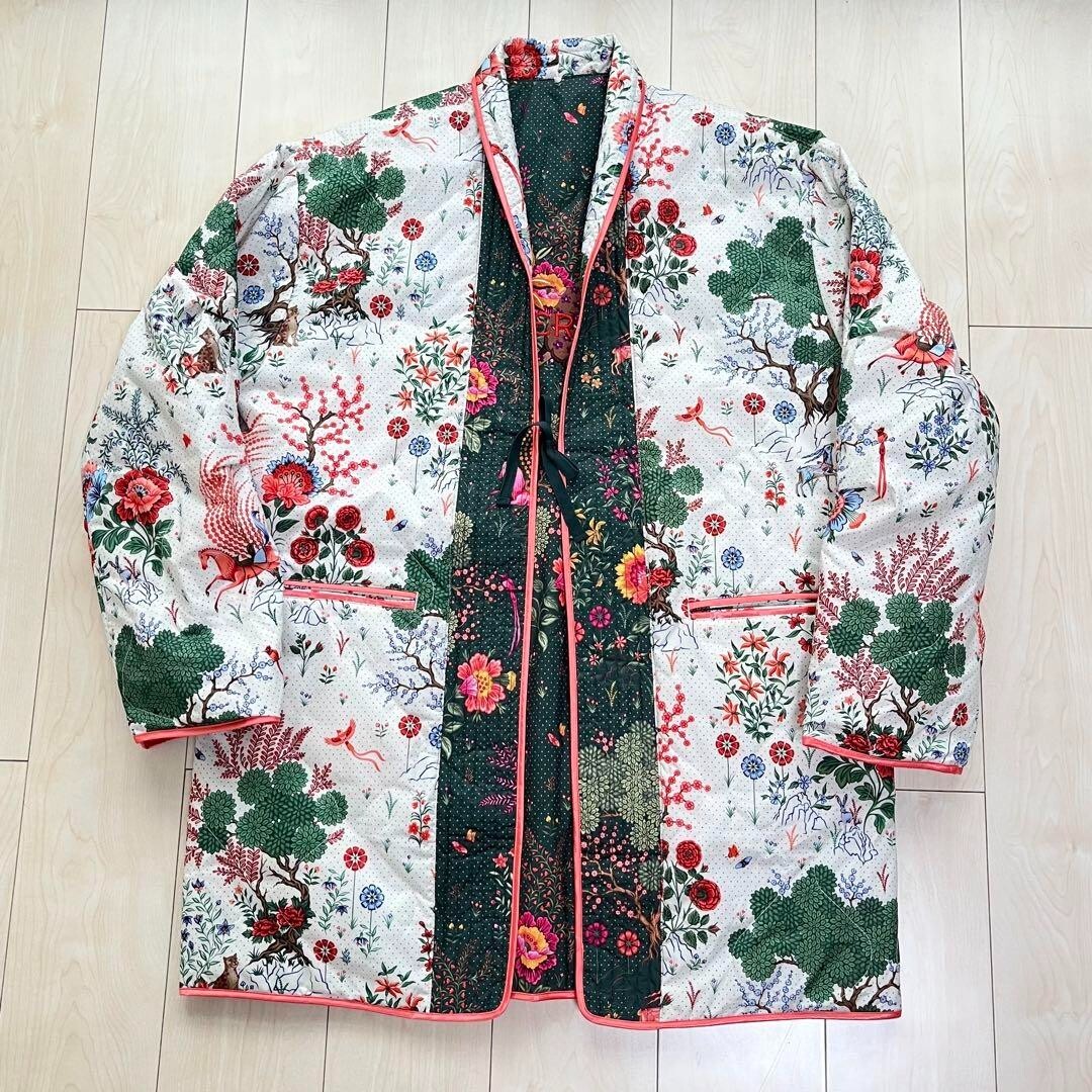 美品 PUMA × LIBERTY Kimono キモノ ガウン コート 花柄 PUMA × LIBERTY Kimono Gown Coat Floral Pattern Green Women's