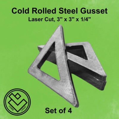 Roll cage Gusset 3 x3''x 1/4  -Set of (4) Steel Gussets, Cold Rolled, Steel, RZR