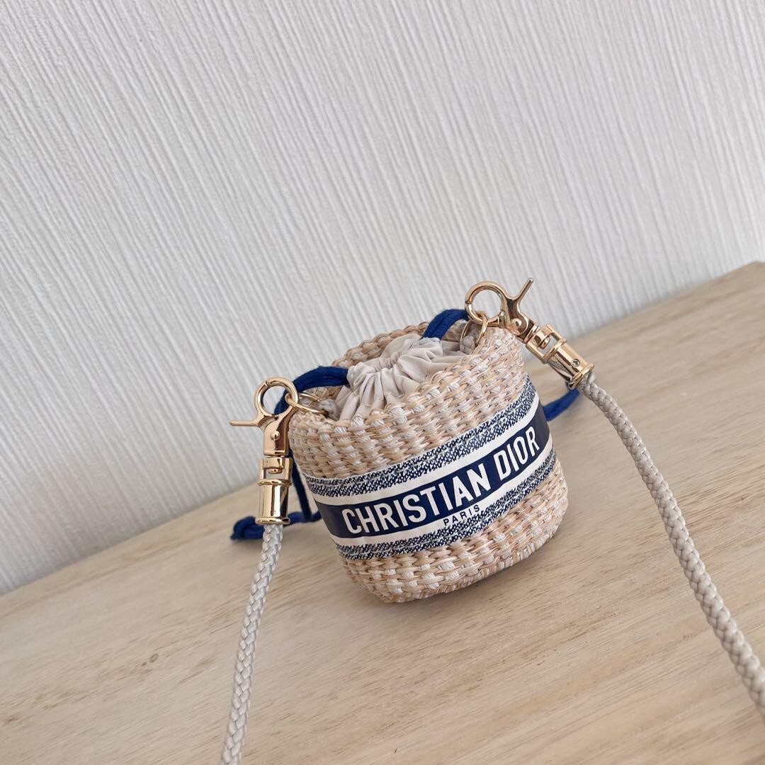 Christian Dior Straw pouch mini shoulder bag VIP limited