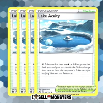 Pokémon TCG 4x LAKE ACUITY SWSH11: Lost Origin 160/196 x4 Uncommon STADIUM NM