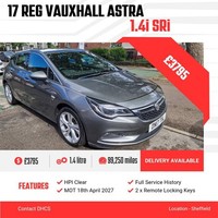 2017 Vauxhall Astra 1.4i 16V SRi 5dr HATCHBACK Petrol Manual